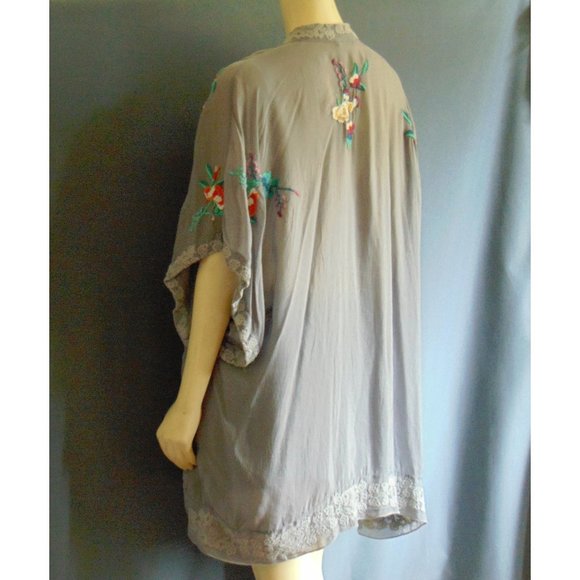Johnny Was Embroidered Floral Kimono Jacket L - Picture 9 of 12